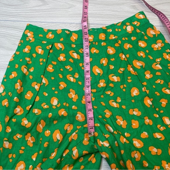 Tabitha Brown Target Linen Blend Green Orange Leopard Pleated Shorts size L - Picture 14 of 15